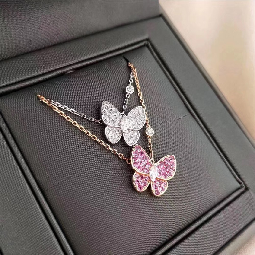 Butterfly Diamond Pendant Necklace